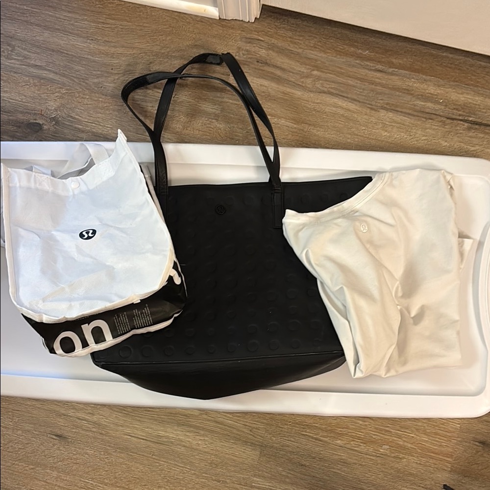 Lululemon Black Tote Bag , shopping bag ,t-shirt bundle